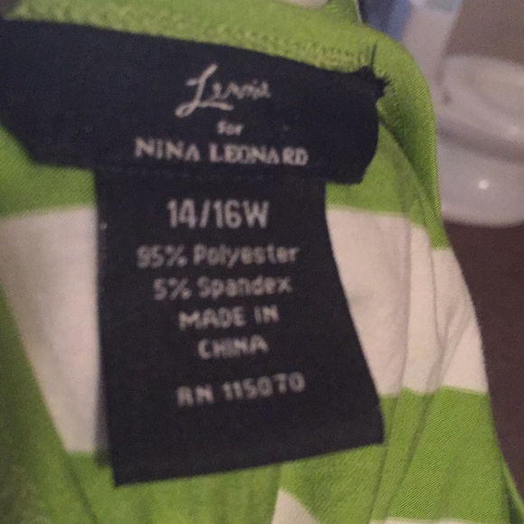 LARRY LEVINE LIME GREEN STRIPE MAXI DRESS/W SPLITS - Picture 6 of 6